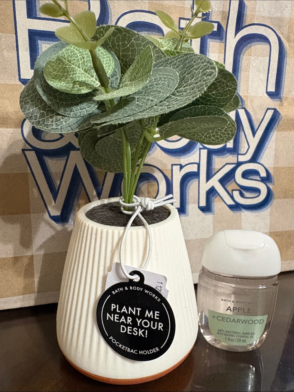 Bath & Body Works Sanitizer Potted Plant Holder with Apple + Cedarwood Scent 🪴